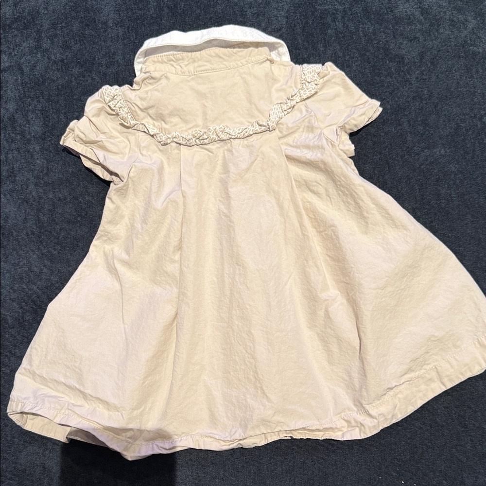 Fendi Beige Kids Dress with White Lace Trim - Picture 10 of 10